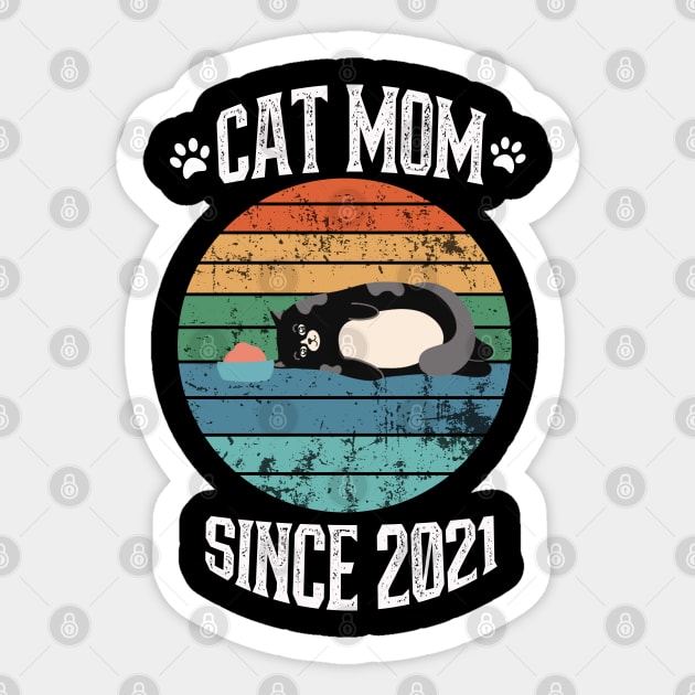 Cat Mom Since 2021 Sticker by kooicat